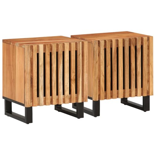 VidaXL Noćni ormarići 2 kom 40 x 34 x 46 cm masivno bagremovo drvo Slike