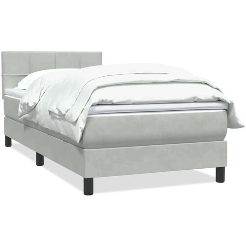  Box Spring krevet s madracem svijetlo sivi 80x220 cm samt Slike