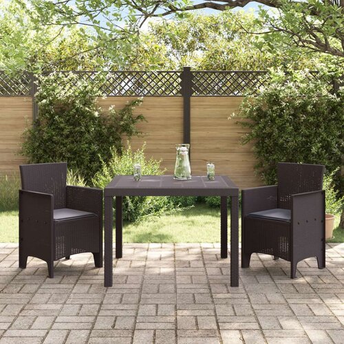  vrtna jedilna garnitura set 3 rjava plastični rattan trda, (22067824) Cene