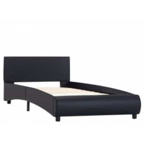  Okvir za krevet od umjetne kože s LED svjetlom crni 100x200 cm Slike