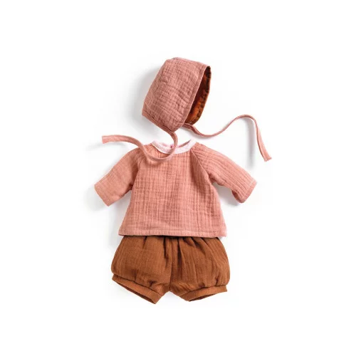 Djeco Pomea - roza srajčka in kratke hlače za punčke