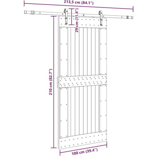 vidaXL Drsna vrata s kompletom vodil 100x210 cm trdna borovina Cene