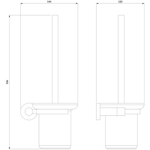  omnires MP60620CR - zidna četka za wc modern project, sjajni hrom Slike