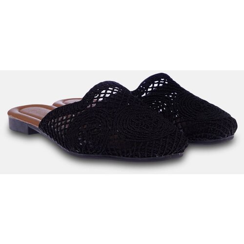 Trendyol Black Knitted Detailed Women's Slippers Slike