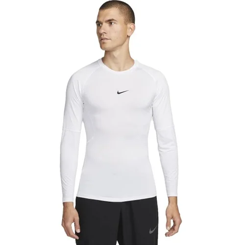 Nike Pro Dri-FIT Tight Fit LS Shirt, White/Black - S, (20764420)