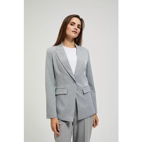 Marisse Single-Breasted Jacket With Delicate Gray Stripes Cijene
