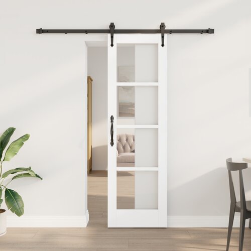 VidaXL drsna vrata s kompletom dodatkov bela 61x198.5 cm Trden bor, notranja vrata s steklom &amp;quot;ORKDAL&amp;quot; bela 61x198.5x4 cm Slike