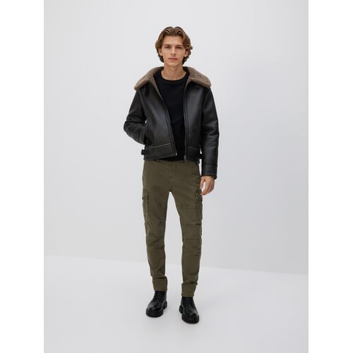 Reserved Slim fit cargo hlače - smeđezeleno Cene