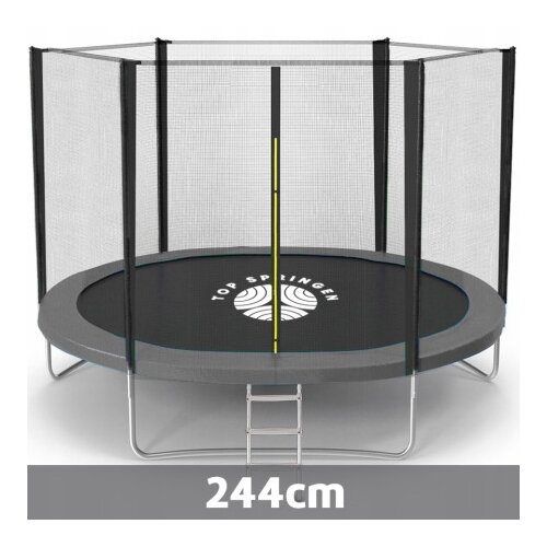 Top Springen trambolina 244cm sa merdevinama siva Cene