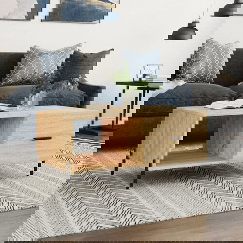 VidaXL Stolić za kavu boja hrasta 90x50x40 cm konstruirano drvo Slike