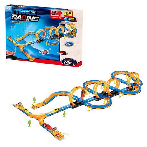  Staza za autiće MEGA Race Track - 74 kom - šarena Cijene