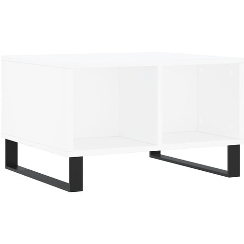 Maison Chic Klubska mizica - kavna mizica - Nizka mizica bela 60x50x36,5 cm inženirski les, (21754276) Cene