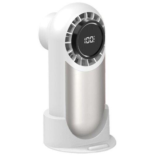 INF Polnilni prenosni ročni namizni ventilator &mdash; 3600mAh, 3-stopnje, hlajenje z ledenim obkladkom, indikator stanja baterije Bela, (5000286633) Cene