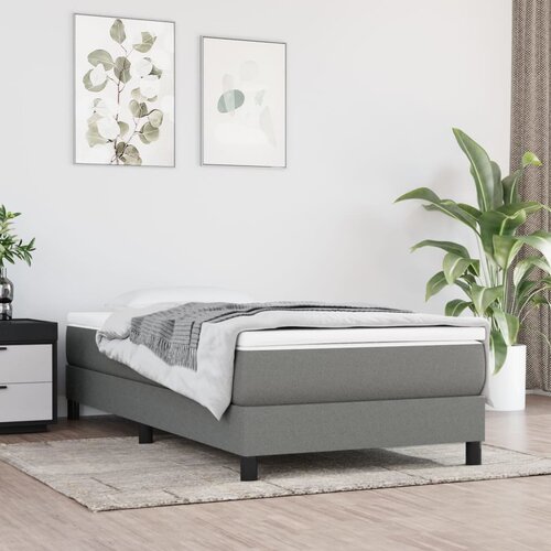  Za krevet s oprugama tamnosivi 80 x 200 cm od tkanine Slike