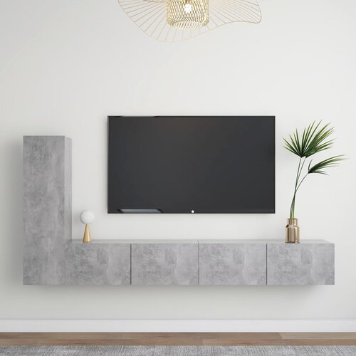 VidaXL Komplet TV omaric 3-delni betonsko siva iverna plo&amp;scaron;ča Slike