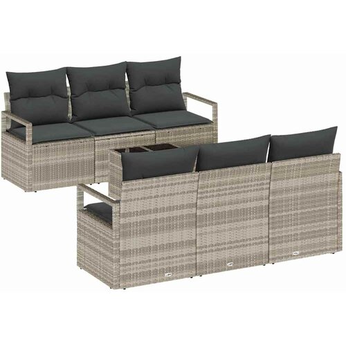  Set sofe s jastukom 7 pcs Svjetlosiva poliratan Slike