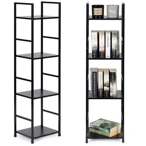 Modern Home LOFT polica za knjige, 4 razine, crna Slike