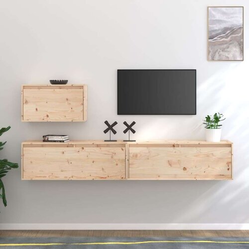TV omarica 3 kosi trdna borovina, (20730090) Slike