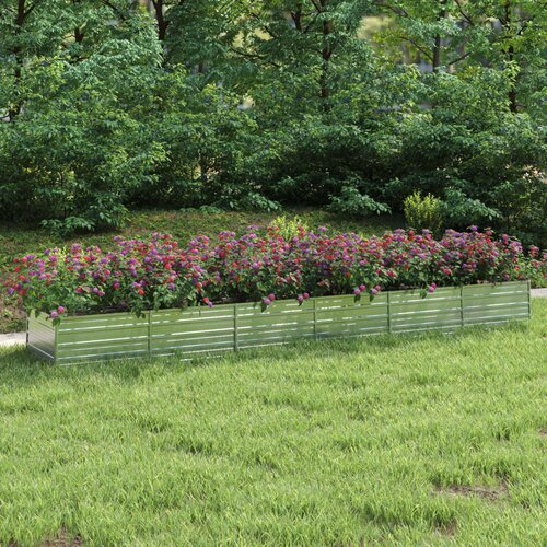 vidaXL Visoka greda 480x80x45 cm pocinkano jeklo srebrna Cene