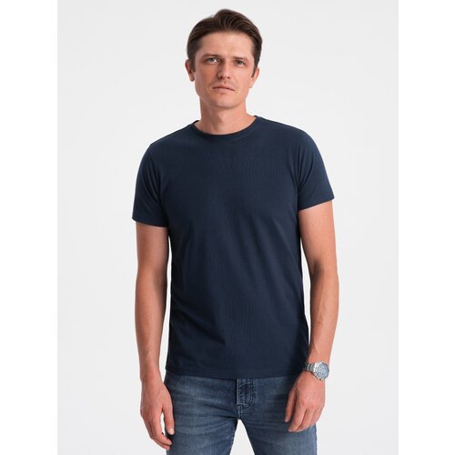 Ombre Classic BASIC men&amp;#039;s cotton T-shirt - navy blue Slike