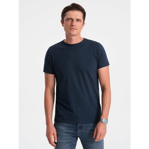Ombre Classic BASIC men's cotton T-shirt - navy blue Slike