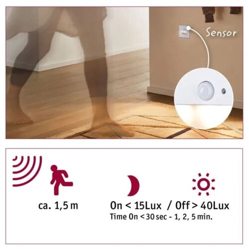 PAULMANN 93133 - LED/1,2W stepenišno svetlo sa senzorom EDGE 230V belo Cene