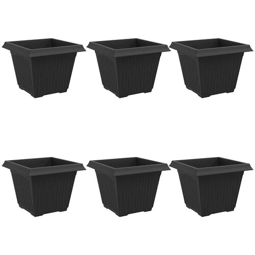  Kvadratna saksija za cvijeće 6 pcs Crna 43 x 43 x 33 5 cm - Crna 43 x 43 x 33 5 cm 6 Slike