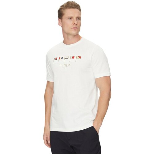 Tommy Hilfiger Majice s kratkimi rokavi MW0MW38616 Bela Slike