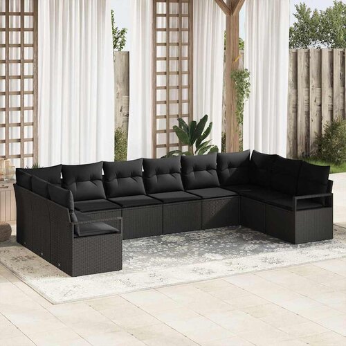  Set sofe 10 kom. Crna poliratan 344 x 177 x 85 cm Cene
