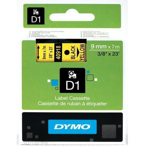 Dymo 40918 (S0720730) 9mm x 7m črn / rumen, etikete Cene