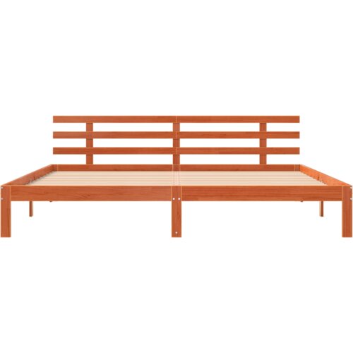  Krevetni okvir vosak smeđi 200x200 cm masivna borovina Slike
