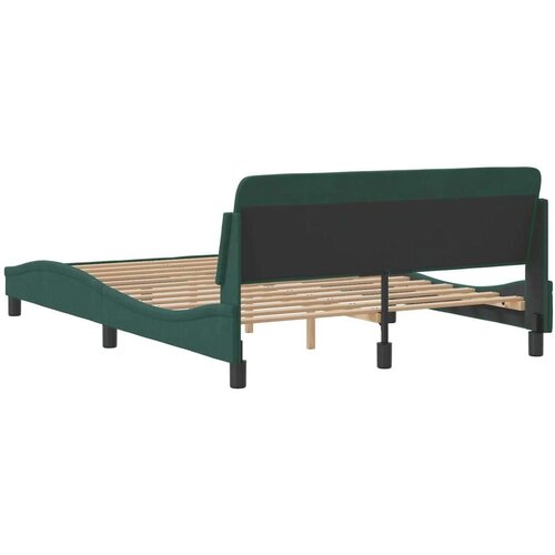  Okvir za krevet s uzglavljem tamnozeleni 140x190 cm bar&amp;scaron;unasti Slike