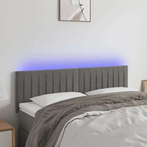  LED posteljno vzglavje svetlo sivo 144x5x78/88 cm žamet, (20938528)