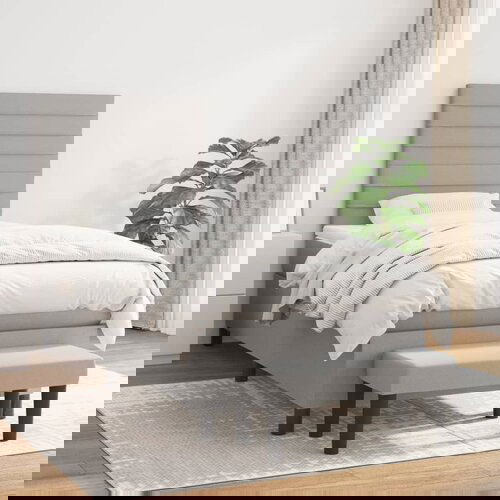 The Living Store Box spring postelja z vzmetnico svetlo siva 90x190 cm blago - Box Spring Postelja, (21515924) Slike