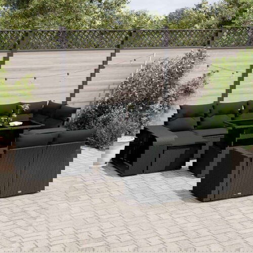 vidaXL 11-dijelni set vrtnih sofa od poliratana s jastucima crni Cijene