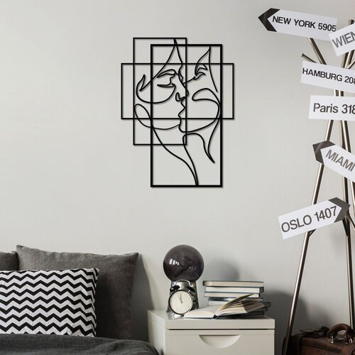 Wallity Zidna dekoracija Love - M, 50 x 37 cm, Crna Cene