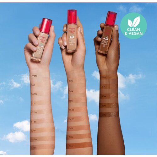Bourjois Healthy Mix Clean &amp;amp; Vegan Radiant Foundation vlažilen in osvetljevalni puder 30 ml odtenek 50,5N Light Ivory Slike