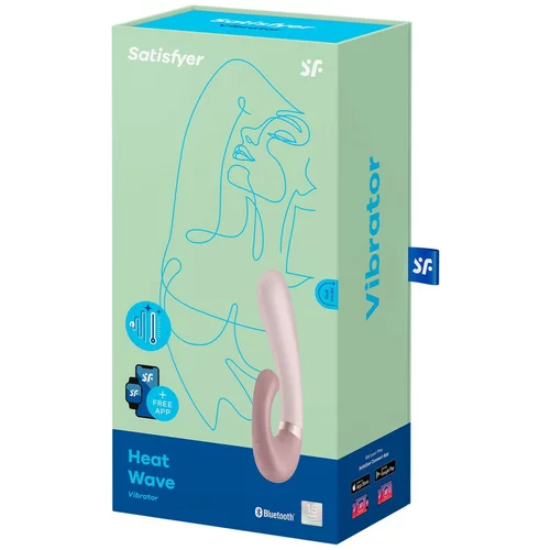 Satisfyer Rabbit vibrator z aplikacijo Heat Wave, roza, (21133521)