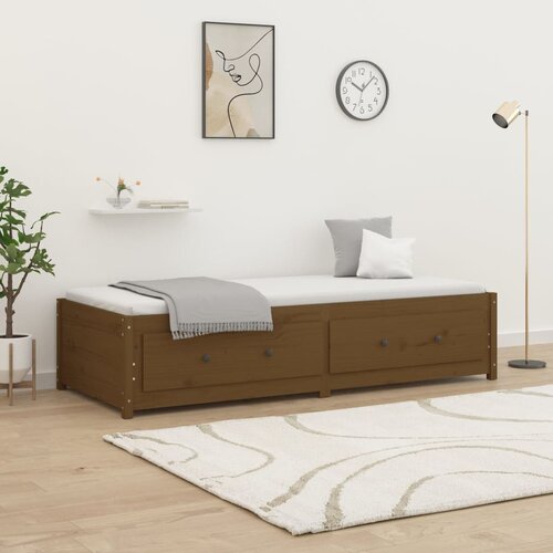 The Living Store Dnevna postelja medeno rjava 75x190 cm trdna borovina - Dnevna Postelja, (21509009) Cene
