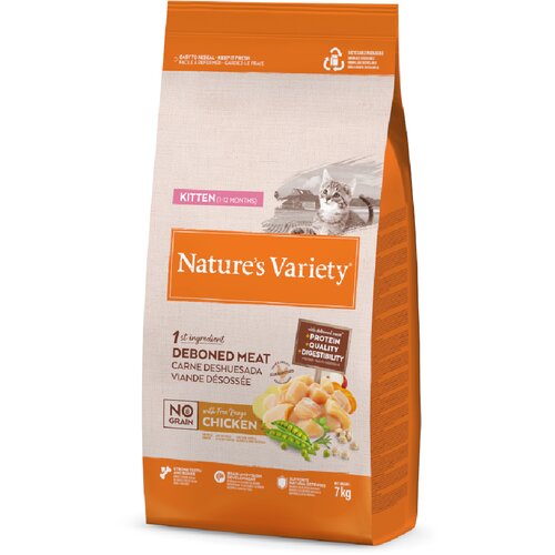  1 kg gratis! 7 kg Nature&amp;#039;s Variety - No Grain Kitten piletina iz slobodnog uzgoja Slike