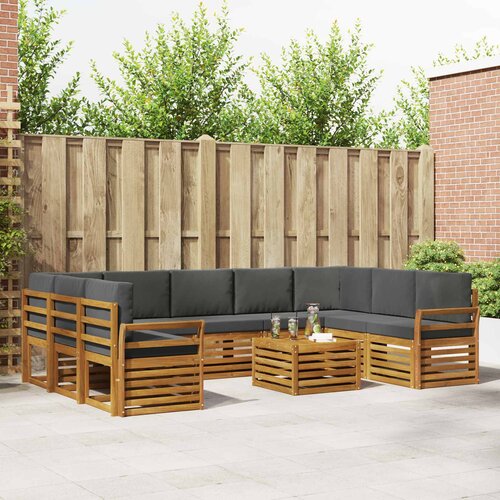  Set vanjskih sofa 10 kom. Prirodna i antracit Cene