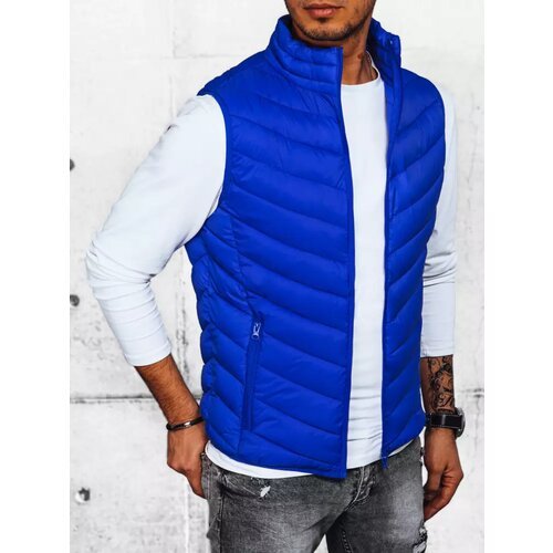 DStreet Men's blue quilted vest Slike