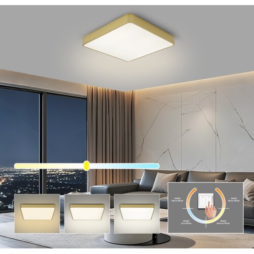  Brilagi - LED plafonjera POOL LED/48W/230V 3000/4500/6000K 50x50 cm zlatna Slike