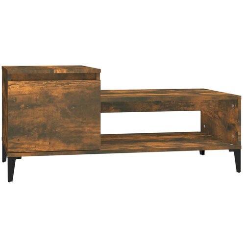 Maison Chic Klubska mizica - kavna mizica - Nizka mizica dimljeni hrast 100x50x45 cm inženirski les, (21754722) Cene
