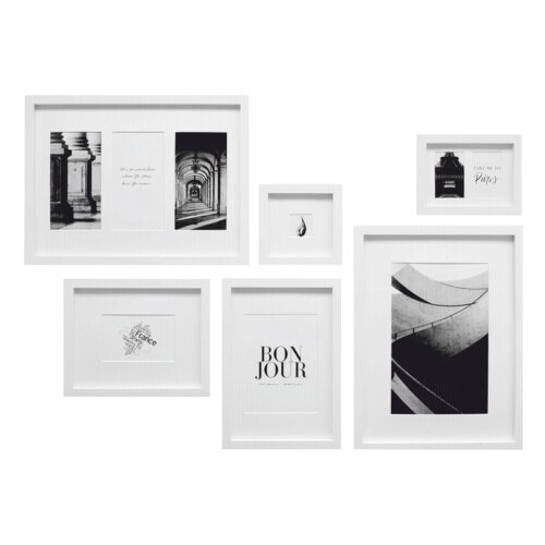 DEKNUDT S46YK WALL picture wall w. 6 white wooden Frames Cijene