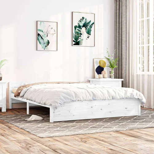 Za krevet od masivnog drva bijeli 180 x 200 cm 6FT bračni Za krevet od masivnog drva bijeli 180 x 200 cm 6FT bračni