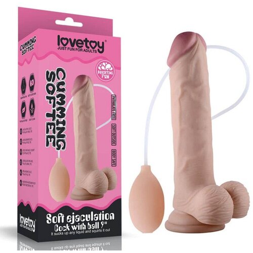 Lovetoy 2022 Soft Ejaculation Cock with Balls 9&amp;quot; Skin Slike