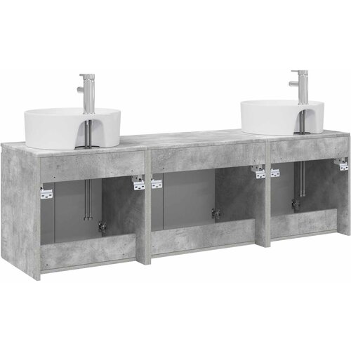  Set ormarića za kupaonicu 3 kom. Betonska siva 49,5 x 44,5 x 65 cm Slike