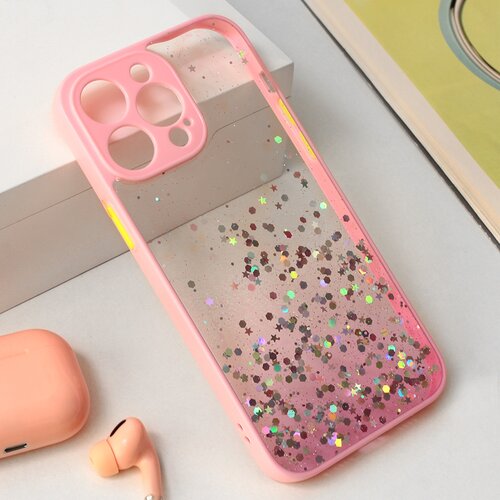  maska za mobilni telefon iphone 15 pro max frame glitter, roze Cene