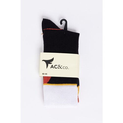 AC&Co / Altınyıldız Classics Men's Black and White Patterned 2-Pack Socket Socks Slike